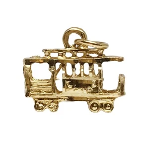14K Yellow Gold San Francisco Cable Car (Big) Pendant Charm, 2.06 Grams - Picture 1 of 4