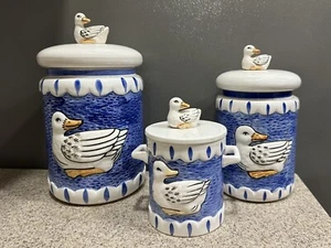 3 Vintage Sigma Towle Co Ente Keramik Küche Kanister Cottagecore Bauernhaus Japan - Bild 1 von 17