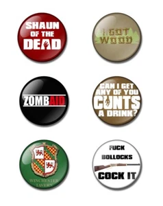 SHAUN OF THE DEAD 25 or 38mm button badge / fridge magnet Winchester Wood Zombie - Picture 1 of 9