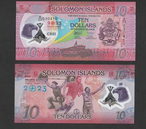 Solomon Island 10 Dollars $10 (2023) P39 Polymer Replacement - UNC - Picture 1 of 1