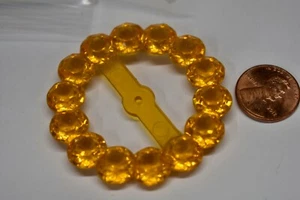 VINTAGE SCARF BUCKLE SLIDE BUCKLE TOPAZ FAUX RHINESTONE PLASTIC ACCESSORY50s - Picture 1 of 2