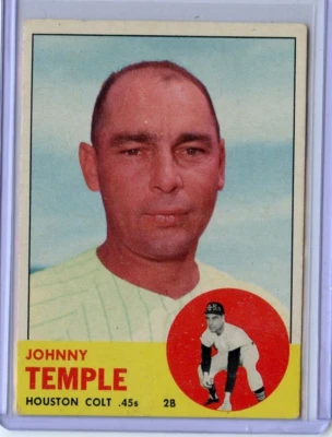 1963 Topps Johnny Temple Houston Colts .45s #576 Last Card Set 💥🎯Original - Image 1 of 2