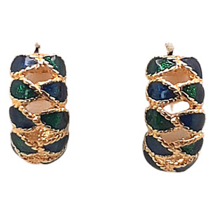 Sapphire Emerald Huggie Earrings