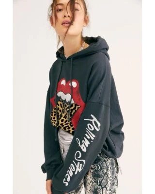 Sudadera con Capucha Free People DAYDREAMER Flocked Rolling Stones Mediana Foto 1 de 4