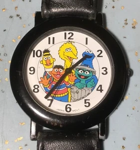 1991 NELSONIC SESAMSTRASSENUHR BERT ERNIE BIG BIRD COOKIE MONSTER OSCAR ZIFFERBLATT - Bild 1 von 16
