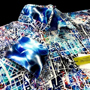 Robert Graham Geometric Paisley Auto Racing Street Map Alderwood Shirt XL $268 - Picture 1 of 14