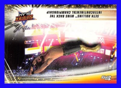 2019 Topps WWE Summerslam #93 Seth Rollins Wins Intercontinental Championship - Image 1 of 2