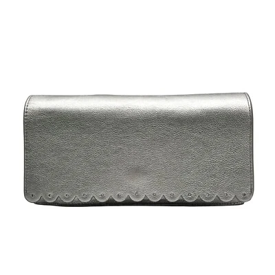 Banana Republic Metallic Silver Leather Clutch - Image 1 of 4