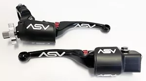 ASV F4 Front Brake Clutch Perch Levers Black Pair Dust Covers Yamaha Banshee 95+ - Picture 1 of 5