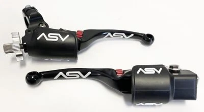 ASV F4 Front Brake Clutch Perch Levers Black Pair Dust Covers Yamaha Banshee 95+ - Image 1 of 4