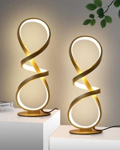 2 Pack Table Lamps, LED Touch Dimmable Spiral Desk Lamp, 3 Color Temperature ... - Picture 1 of 7