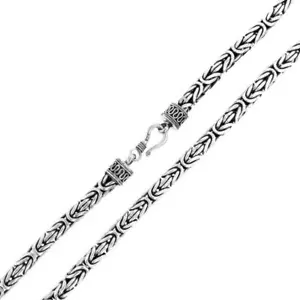 Collana catena in argento sterling 925 bizantino 5 mm con tappo a vite per ciondoli - Foto 1 di 6