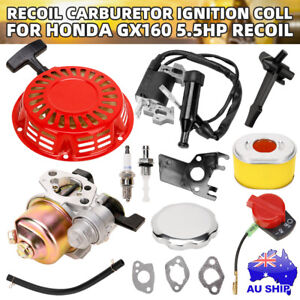 Carburetor Kit For Honda GX160 5.5HP Recoil Ignition Coil Spark Plug Air Filter	
