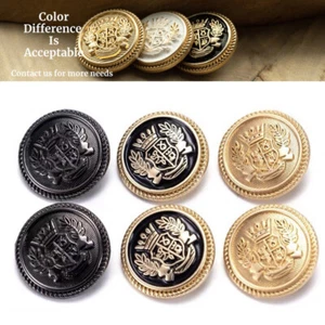 10Pcs Round Vintage Metal Buttons Hollow Carved Sewing Jacket Coat Buttons DIY - Picture 1 of 16