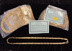 NEW Gold Plated (Aurum Clad) Necklaces Chains 20” - Lot Of 20+ - Picture 1 of 5
