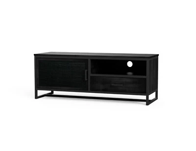 Rattan TV Stand MANGO WOOD SAW FINISH Black FINISH - Image 1 of 2