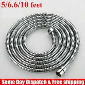 5/6/10 feet Shower Head Hose Handheld Extra Long Stainless Steel Bathroom Tube - Picture 1 of 12