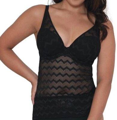 Curvy Kate Tankini Top Hi Voltage Size 28F Underwired Padded Plunge Multiway Bra - Изображение 1 из 4
