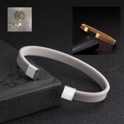 KUVARS | Armspange Herren Edelstahl Offene Armreif Männer Armband Silber Gold - Bild 1 von 4