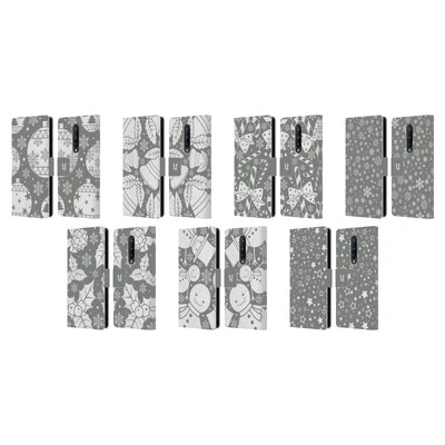 HEAD CASE DESIGNS SILVER HOLIDAY COLLECTION LEATHER BOOK CASE FOR ONEPLUS PHONES - Image 1 of 4
