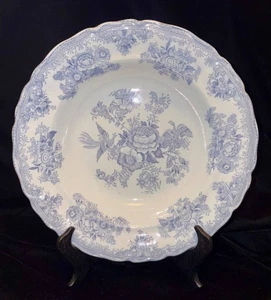 RARE KEELING & CO~K&C~ASIATIC PHEASANTS 9.75" RIM SOUP~SERVING BOWL~BLUE~V EXC - Picture 1 of 3