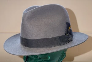 Vintage Stetson Made in Canada grau Filz Fedora Hut-Größe 7 1/4 gebraucht. Sehr guter Zustand. - Bild 1 von 5