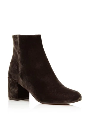 VINCE. Womens Brown Velvet Padded Blakely Round Toe Block Heel Booties 6.5 M - Image 1 of 2