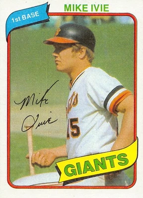 Mike Ivie 1980 Topps 62 San Francisco Giants Baseball Card - Image 1 of 2
