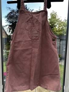 Minnie Mouse Pink Denim Pinafore Age 4-5 - Picture 1 of 5