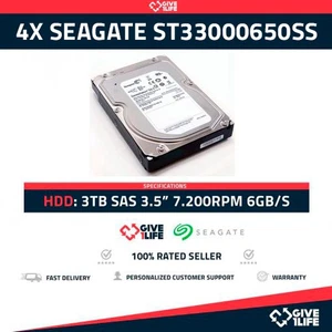 4x SEAGATE ST33000650SS 3TB HDD 3.5" SAS-2 6GB/S 64MB - SERVIDORES HP / DELL ... - Bild 1 von 5