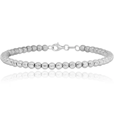 14K Solid White Gold Ball Chain Bracelet - Image 1 of 4