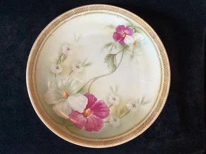 Antique - E.S Germany (Schlegelmilch) Prov. Saxe - plate - 8-1/2" gold trim - Picture 1 of 3