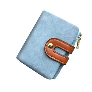 Women's Rfid Small Bifold Leather Wallet Ladies Mini Zipper Coin Purse id car... - Picture 1 of 7
