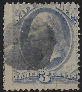 US Scott Ø37 , G-VG centering, 3c ultramarine Navy Dept. - Picture 1 of 3