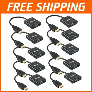 Versatile HDMI to VGA Adapter with Audio Support - 10 Pack for Office & Home Use - Picture 1 of 7