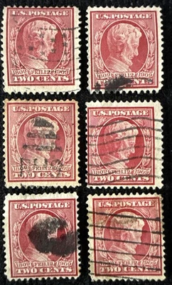 1909 US 3 Random 2c Lincoln Stamps Used, SC#367 CV$6 - Image 1 of 2