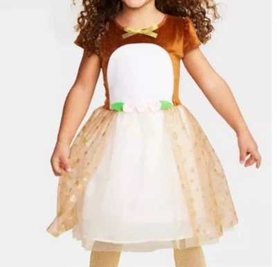 Toddler Reindeer Fawn Halloween Costume 2T/3T Brown Dress & Tail 2 Pc Girls - Image 1 of 4