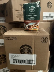 Starbucks Breakfast Blend Whole Bean 6 Bags X 12oz - Picture 1 of 1