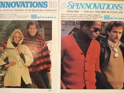 Lot 2 Vintage Spinnerin 70s Sweater Knitting Pattern Vintage Knitting Patterns - Image 1 of 4