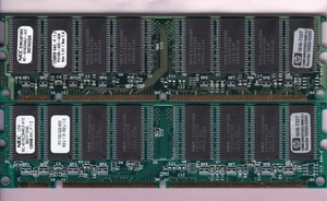 KIT RAM SDR 256MB 2x128MB PC-100 NEC MC-4516CD646LF-A10 HP 1818-7327 PC100 3.3V - Imagen 1 de 3