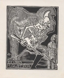 Ex-libris M. GLOTZER gravé par Josef VACHAL (1884-1969) - Tchécoslovaquie - Picture 1 of 1