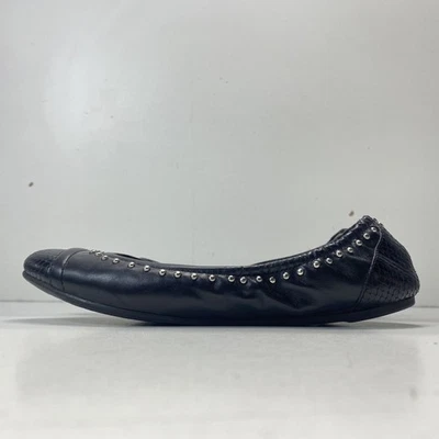 Zapatos planos de ballet Coach Delia de cuero negro para mujer talla 7,5 Foto 1 de 4