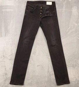 rag & bone Jeans Mens 33 Black Rock Charcoal Wash Fit 2 Slim Button Fly Made USA - Picture 1 of 14
