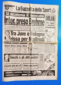 GAZZETTA DELLO SPORT 18 MAGGIO 1988 BREHME ALL'INTER - POSTER MILAN BERLUSCONI - Foto 1 di 2