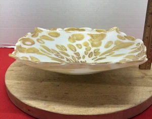 De Colección Murano Soplado a Mano Vidrio Caja Cuadrada Plato En Capas con Manchas Metálicas Doradas - Imagen 1 de 13