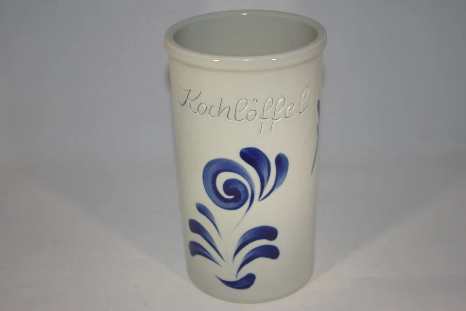 Kochlöffel Behälter Keramik Küche grau blau Steinzeug - Bild 1 von 1