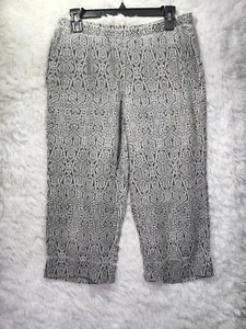 [585] J Jill Petite Size PXS Love  Linen Black White Geometric Pattern Pattern - Picture 1 of 9