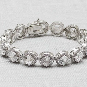9Ct Round Cut Lab-Created Diamond Women's Tennis Bracelet 14K White Gold Plated - Picture 1 of 5
