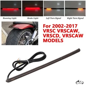 Run/Brake/Turn Integrated LED Rear Fender Light Bar For Harley V-Rod Smoke Lens - Picture 1 of 19
