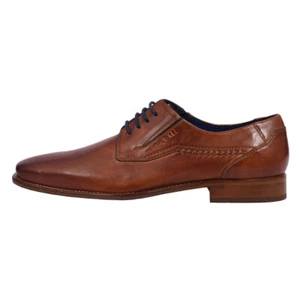 Bugatti Lace-up Shoes Half Shoes Casual Shoes Brown Cognac Leather 69701 - Picture 1 of 7